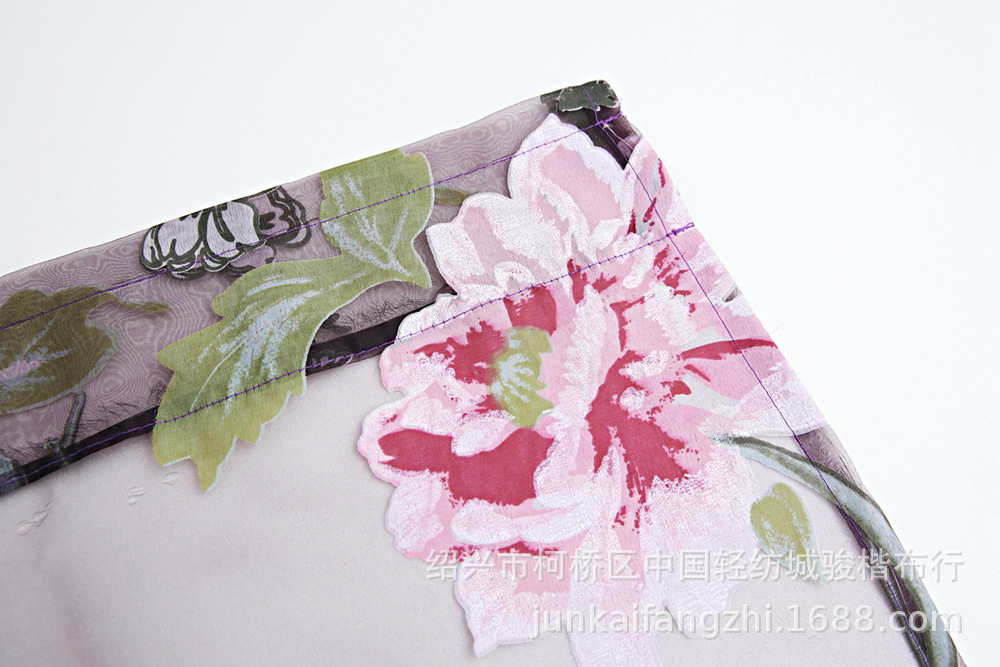 美式外贸款三件套装牡丹烂花透明窗纱厨房浴室咖啡厅卧室用 (8