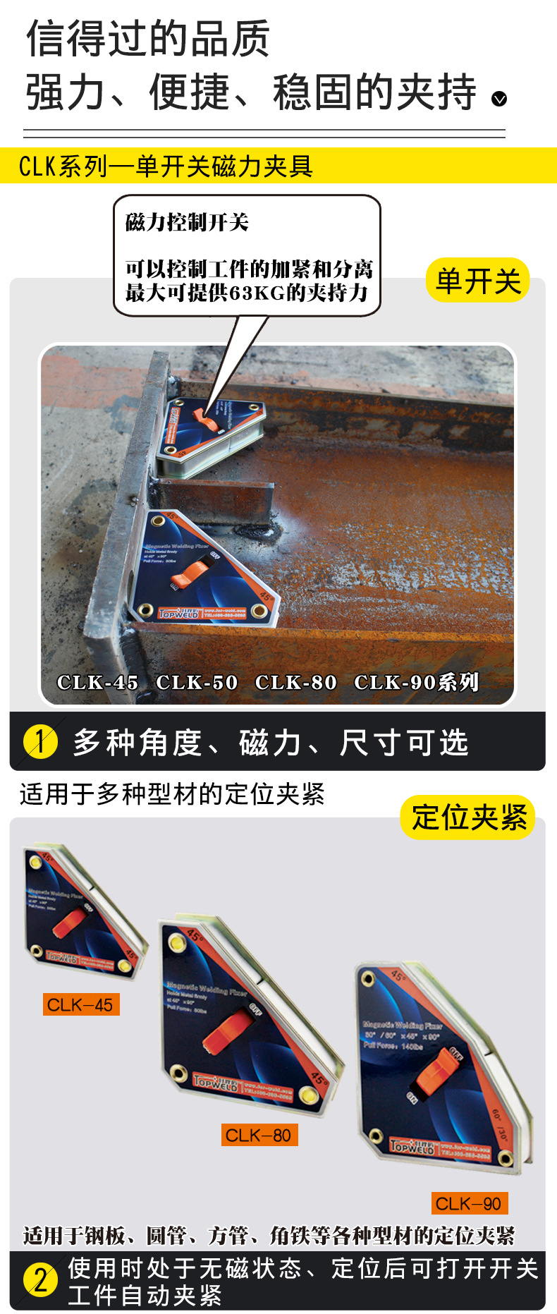 可调角度磁力夹具