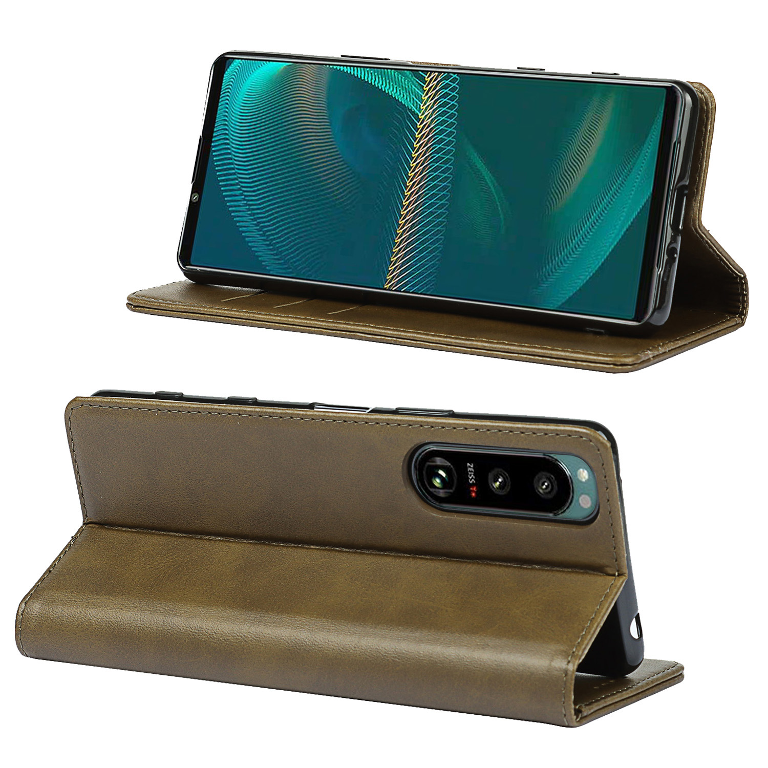 索尼 Xperia 5 III 小牛纹强磁皮套