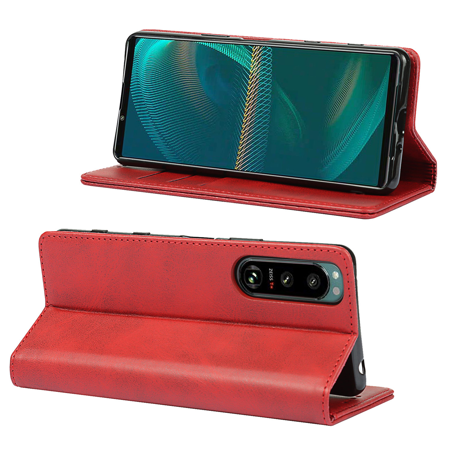 索尼 Xperia 5 III 小牛纹强磁皮套