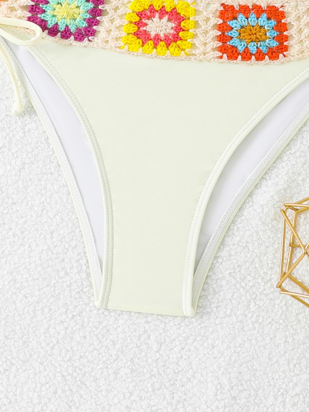 商品详情图_2025欧美新款性感纯色女士市场比基尼复古三点式