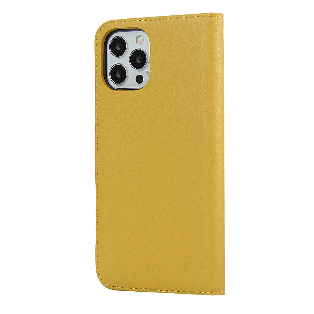 苹果iPhone12promax平纹真皮钱包皮套