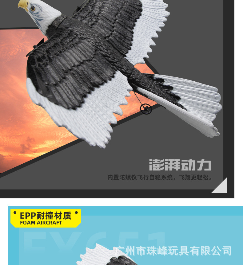 飞熊FX651遥控老鹰固定翼飞机白头鹰滑翔机