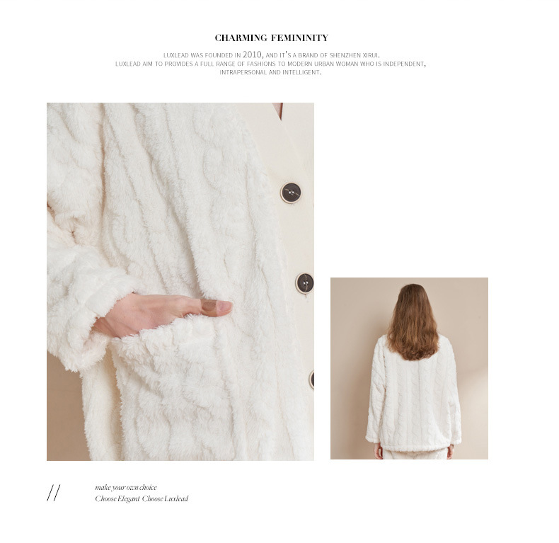 提花开衫--米白——