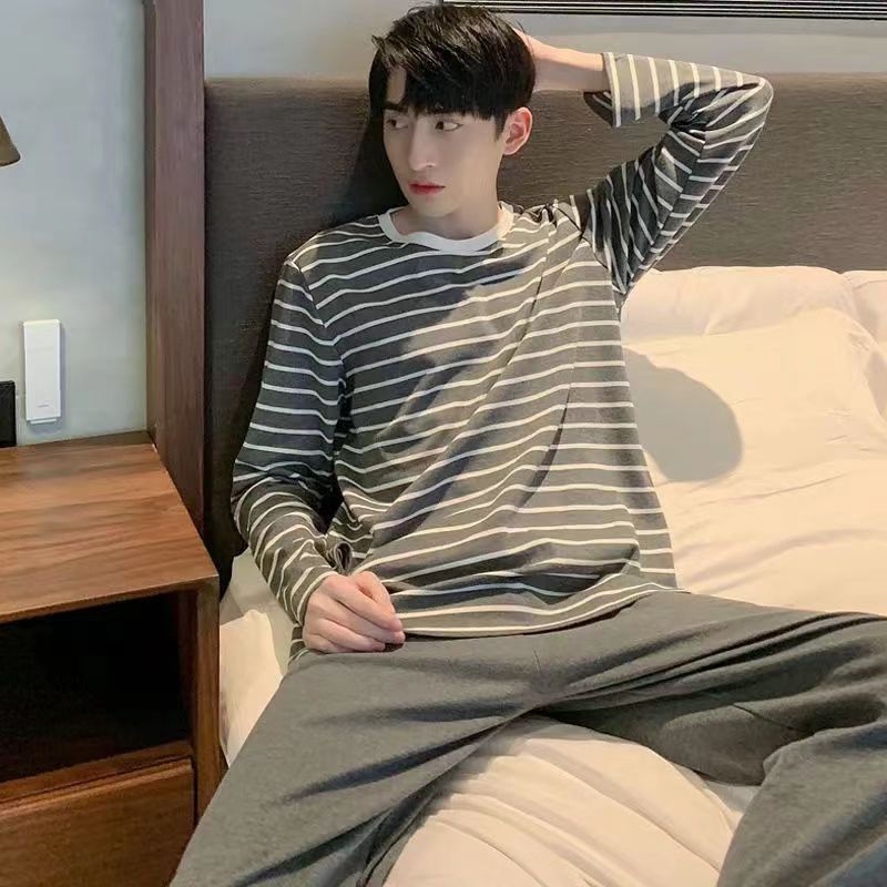 666深灰小条-男长