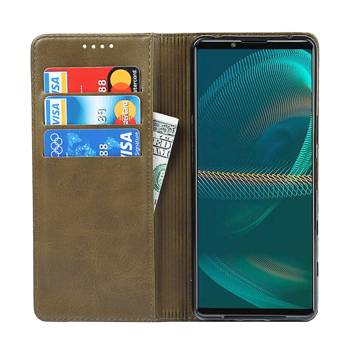 索尼 Xperia 5 III 小牛纹强磁皮套