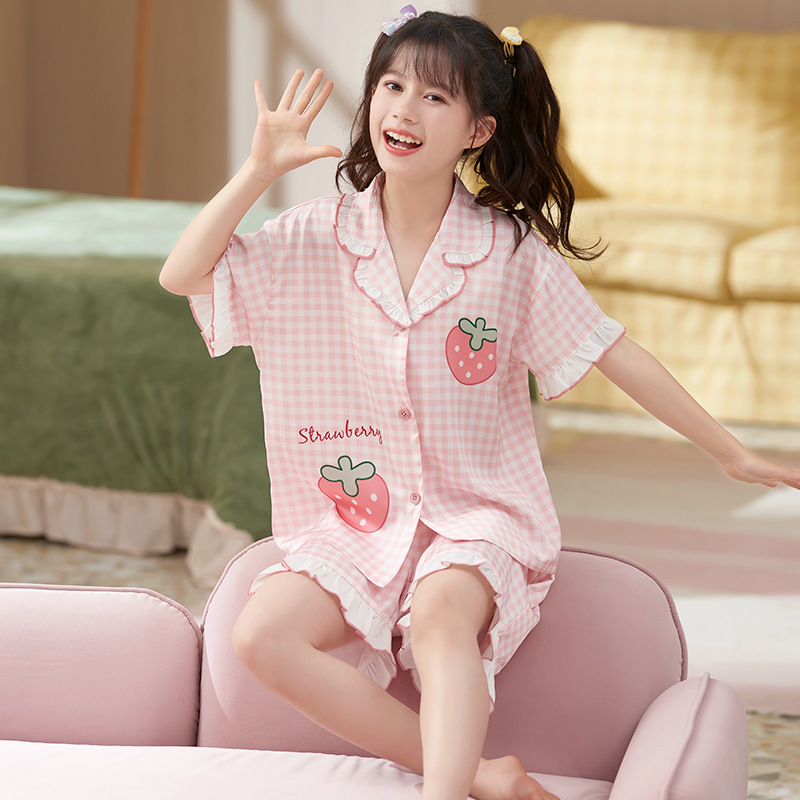 复制_儿童睡衣女童夏季冰丝薄款短袖三件套装小女.jpeg