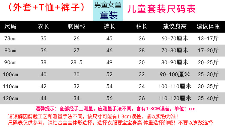 三件套尺码