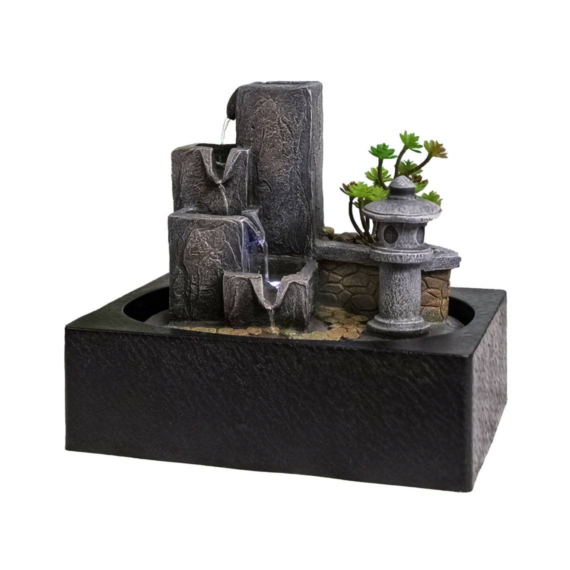 石柱四方形盆底喷泉小流水白底图
