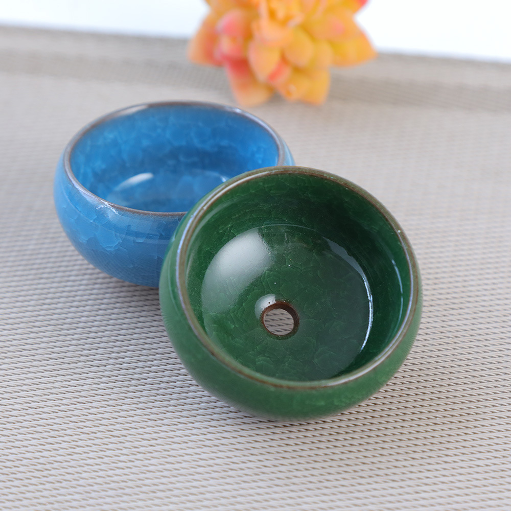 冰裂陶瓷花盆迷你拇指多肉花盆冰裂釉外贸跨境爆品八色多彩多肉盆