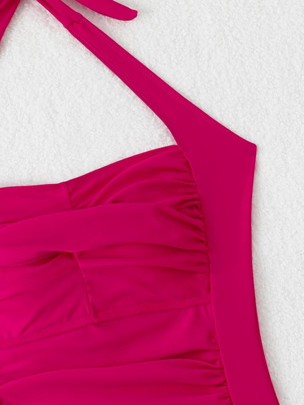 商品详情图_25亚马逊爆款露背连体比基尼褶皱复古欧美时尚性感