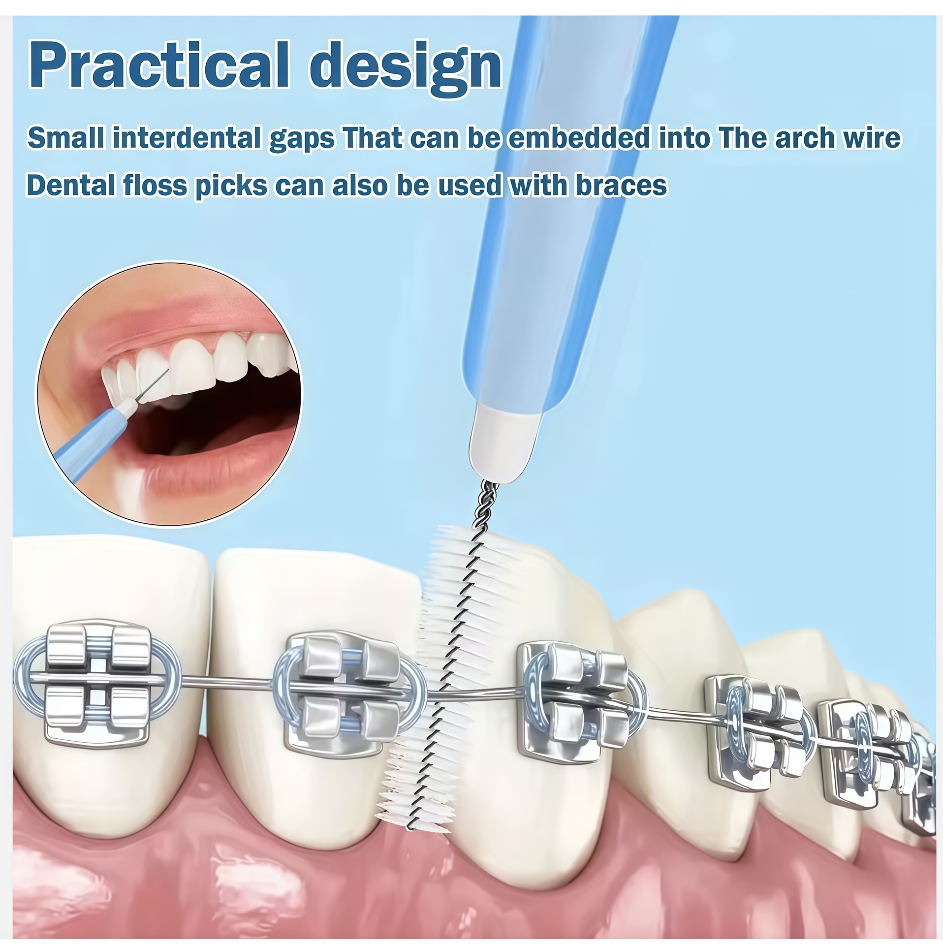 推拉式牙缝刷高清图