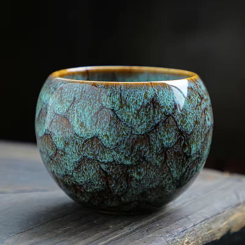 龙蛋窑变绿色杯