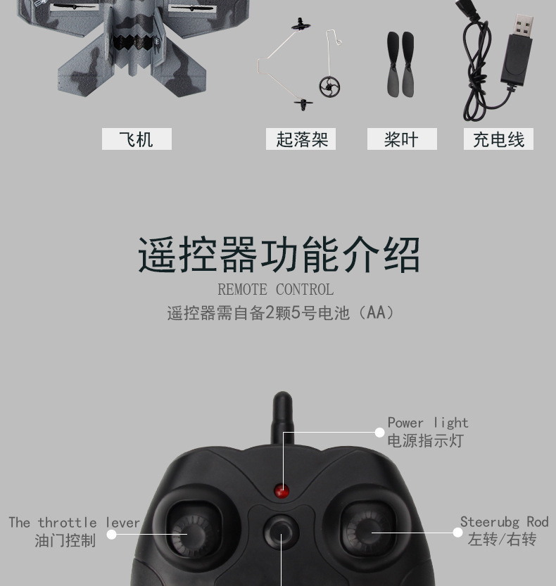 飞熊F22遥控战斗机 固定翼遥控滑翔飞机