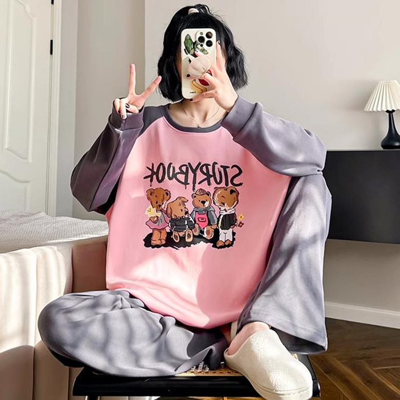 插色字母4熊双长粉色