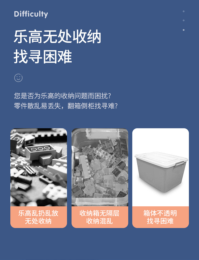 儿童玩具收纳盒透明塑料小颗粒积木乐高收纳箱零件配件