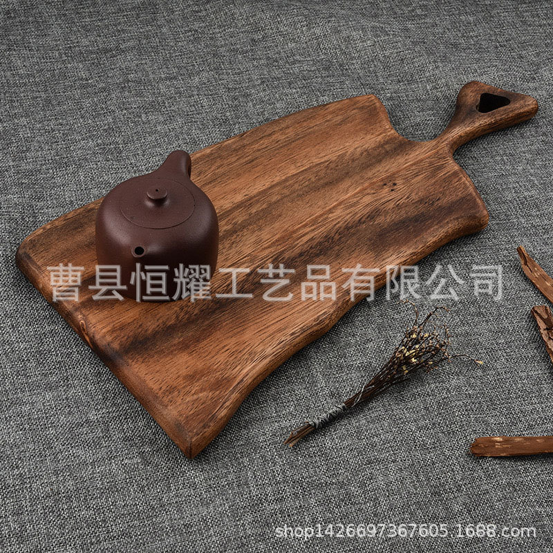 相思木菜板长方形带手柄式托盘实木芝士奶酪板家用面包茶水托盘