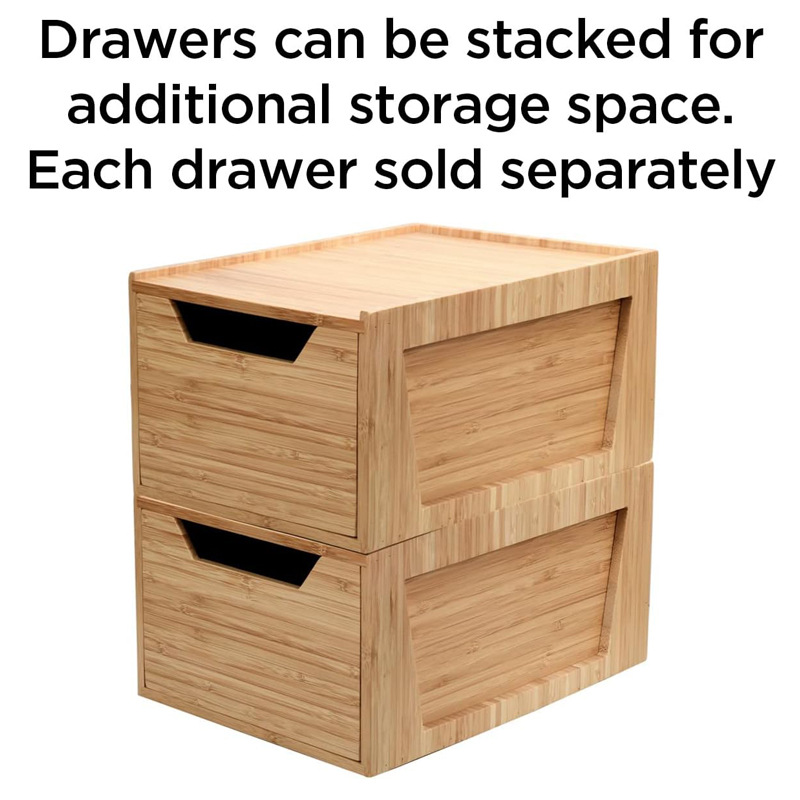 竹木抽拉式收纳盒厨房桌面竹木土豆洋葱整理盒木质咖啡胶囊收纳盒