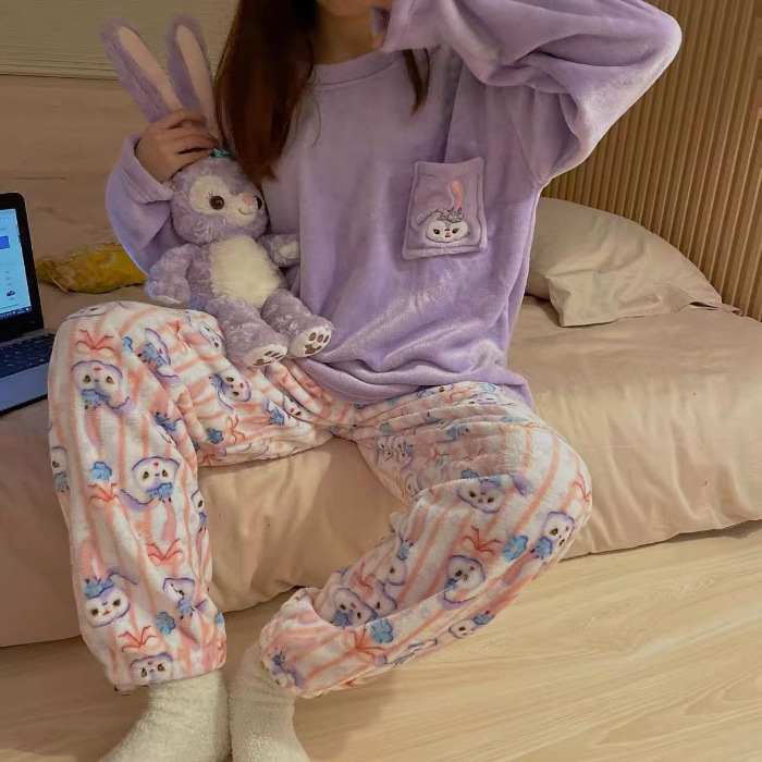 秋冬季睡衣女士法兰绒_SKU图12