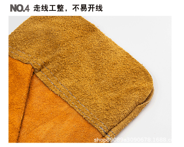 通用款牛皮质电焊工防烫柔软耐磨加长款隔热防护手套