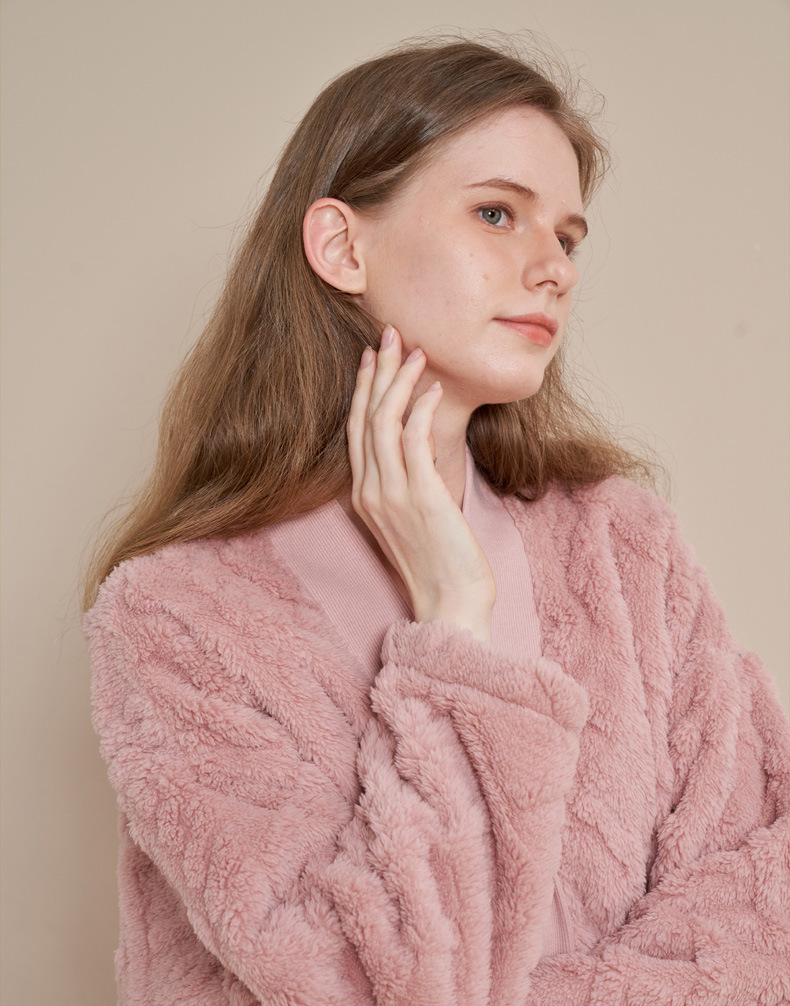 提花开衫--米白——