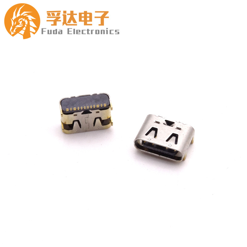 43.TYPE C12P-16P母座短体6.5四脚插板板上S