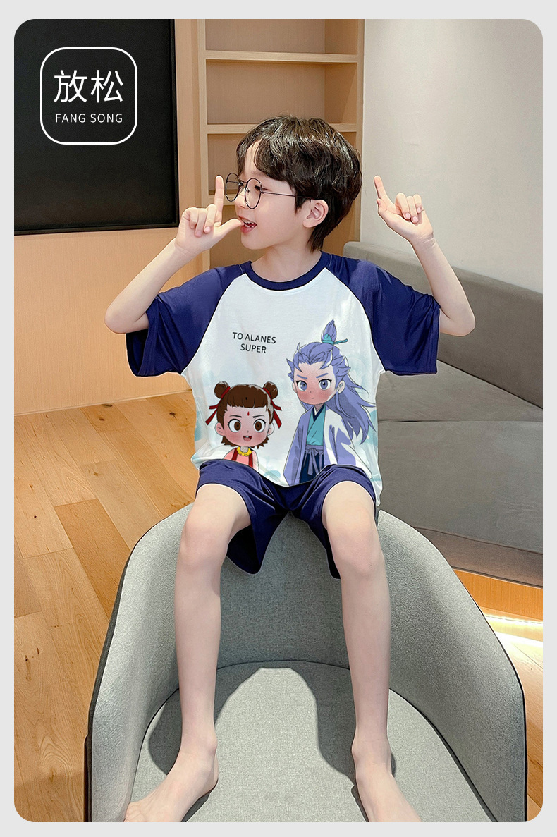 复制_莫代尔男童睡衣夏季儿童薄款哪吒短袖短裤套.jpg