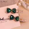 Crystal, hairgrip, hair accessory, bangs with bow, Korean style, wholesale