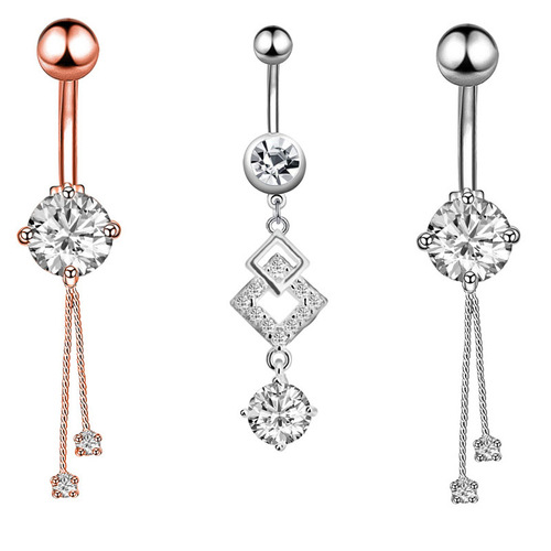 Cross-border e-commerce new navel ring, creative and exquisite zircon navel nail piercing jewelry