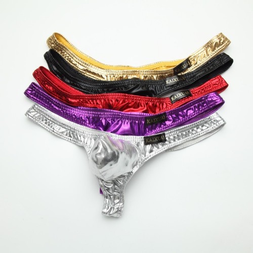 Men's new underwear sexy thong imitation leather patent leather sexy thong stage nightclub performance 1045DK