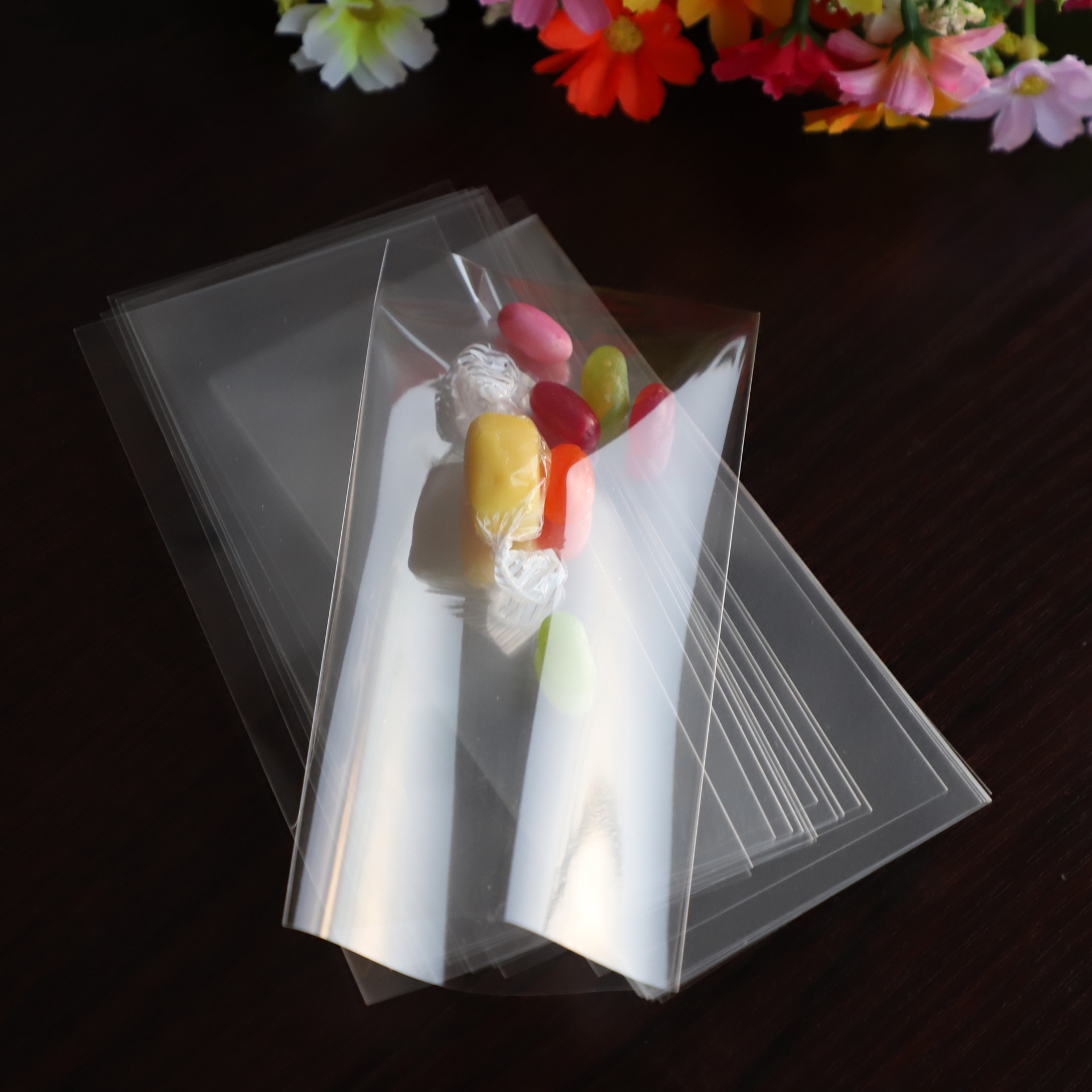 佛山PE胶袋厂现货8*12透明OPP平口塑料袋高清硬质书签卡片防尘膜