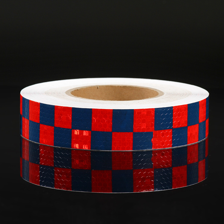 厂家定做闪亮星晶彩格覆膜反光胶带夜车反光安全警示条批发格子