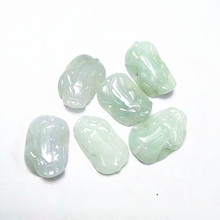 玉器批发A货翡翠貔貅戒面 手工DIY情侣款翡翠戒面配饰