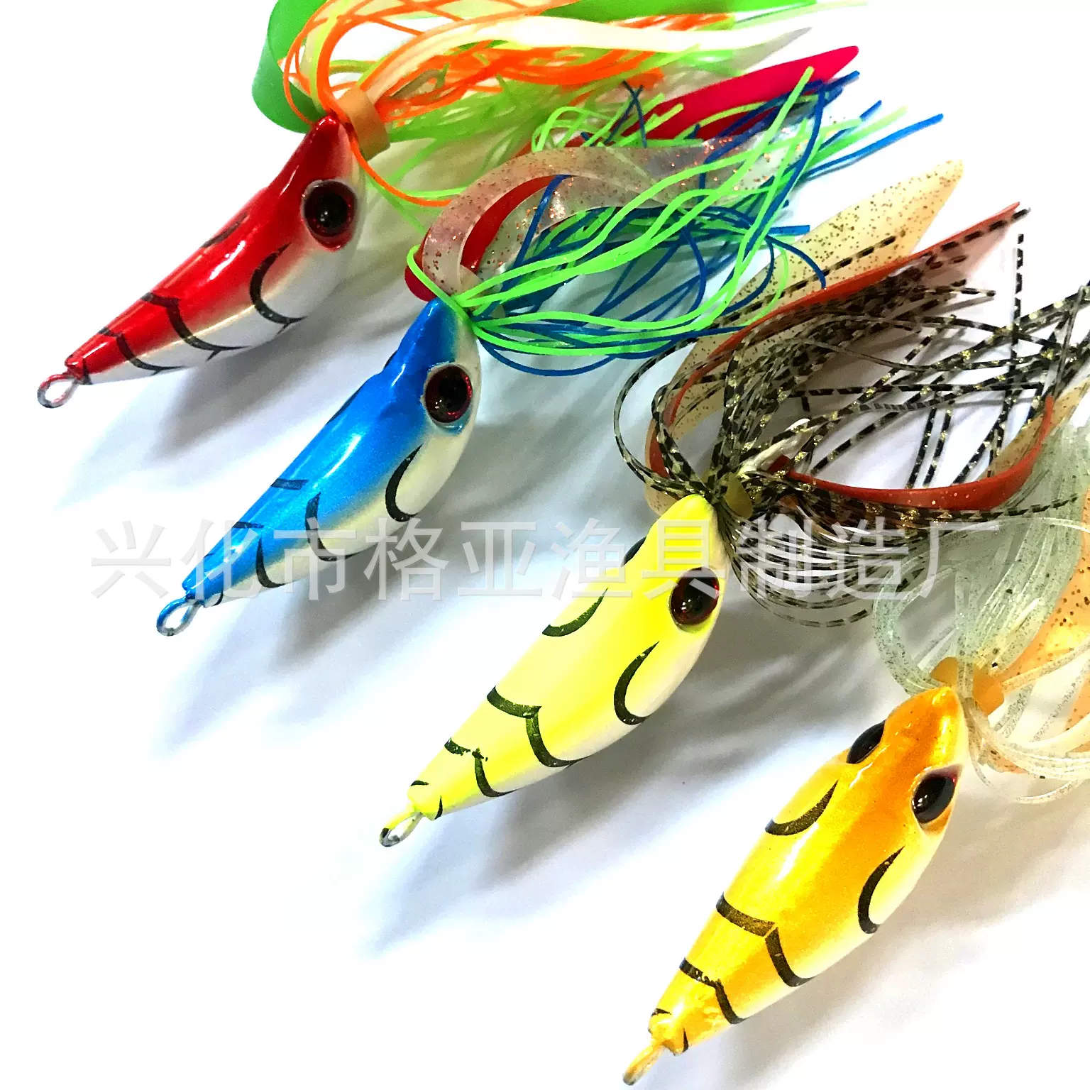 60/80g炎月投式铅头钩章鱼丝加铁板钩铁板路亚饵南油海船钓饵偃月