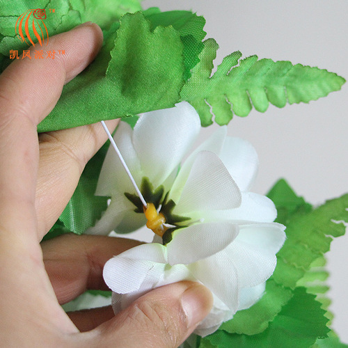Kai Feng Party New Green Leaf Flower Necklace Headband Bracelet Four-piece Set Festival Stage Performance Dress Up Accessories