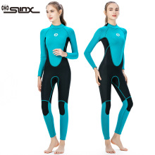 水尚连体冲浪服女 3mm修身防晒保暖潜水服连体长袖浮潜服女湿衣套