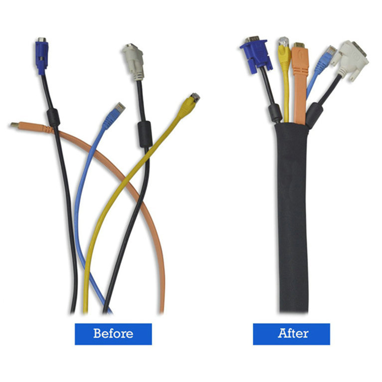 电线收纳套 电视电脑桌面整理套 防水耐用电线收纳套拉链款潜水料