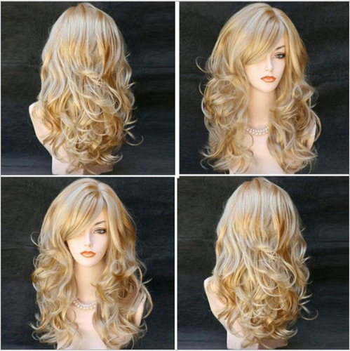Foreign trade European and American wigs for fashionable women, gradient golden long curly hair cosplay wigs, black to burgundy wigs