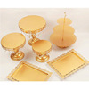 Golden dessert jewelry, props, set, European style, 14 pieces