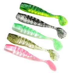 Spinning Lure Multi-Color T-Tail Fish-Shaped Lead Head Soft Baits 10cm8g 9cm5g Body Replacement Kit Curved Hook Realistic Lure