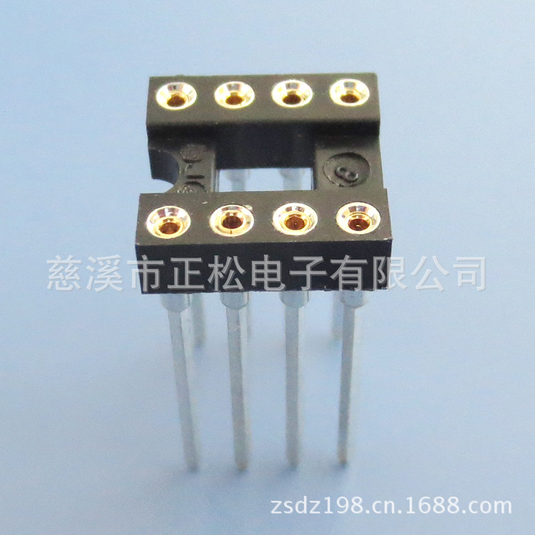 厂家供应2.54间距L= 17.8方脚圆孔IC插座8P圆孔 排母 排针插座