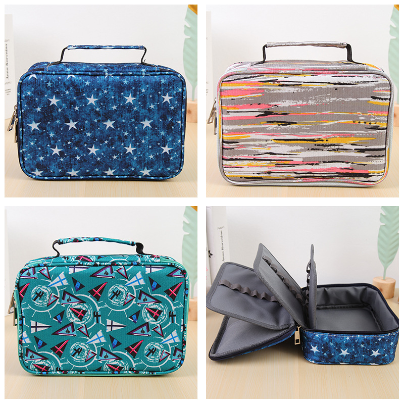 2023 nuevo gran capacidad 72 color lápiz bolsa arte pintura 36 color pluma papelería almacenamiento bolsa pluma cortina