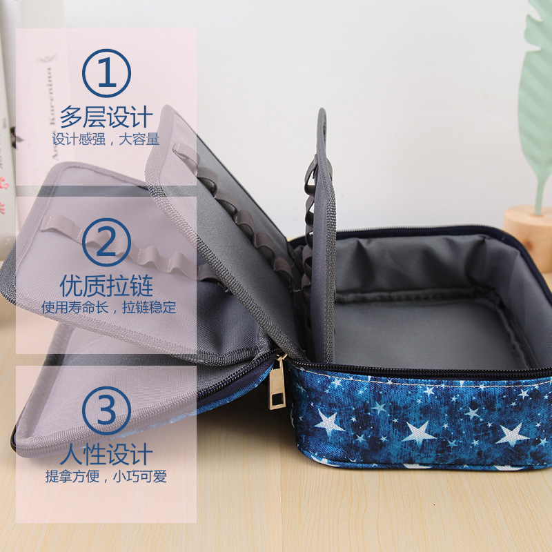 2023 nuevo gran capacidad 72 color lápiz bolsa arte pintura 36 color pluma papelería almacenamiento bolsa pluma cortina