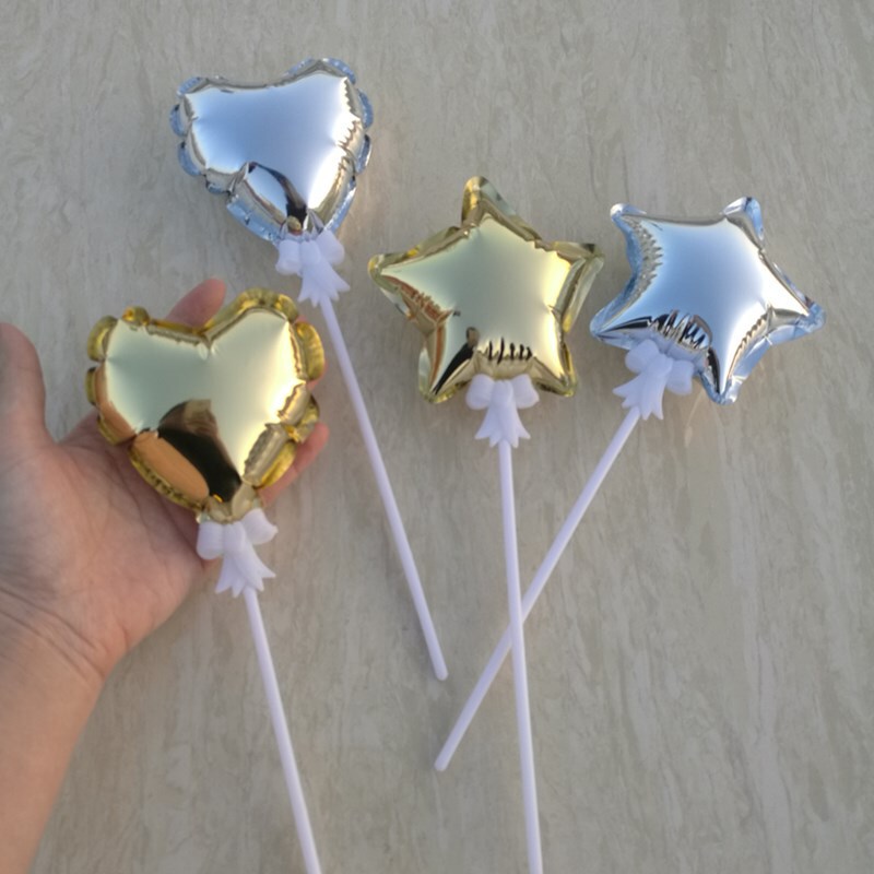 4 inch 10cm automatic inflatable ball self-destructing ball five-pointed star heart-shaped love cake flag decoration balloon