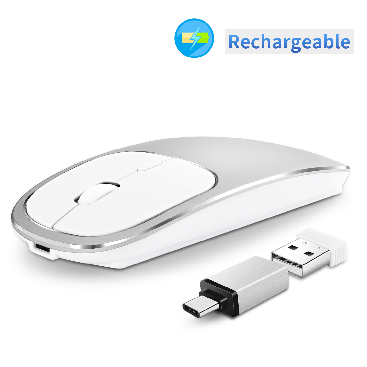 Wireless Rechargeable Silent Mouse 2.4g Portable Office Gift_voghion.com