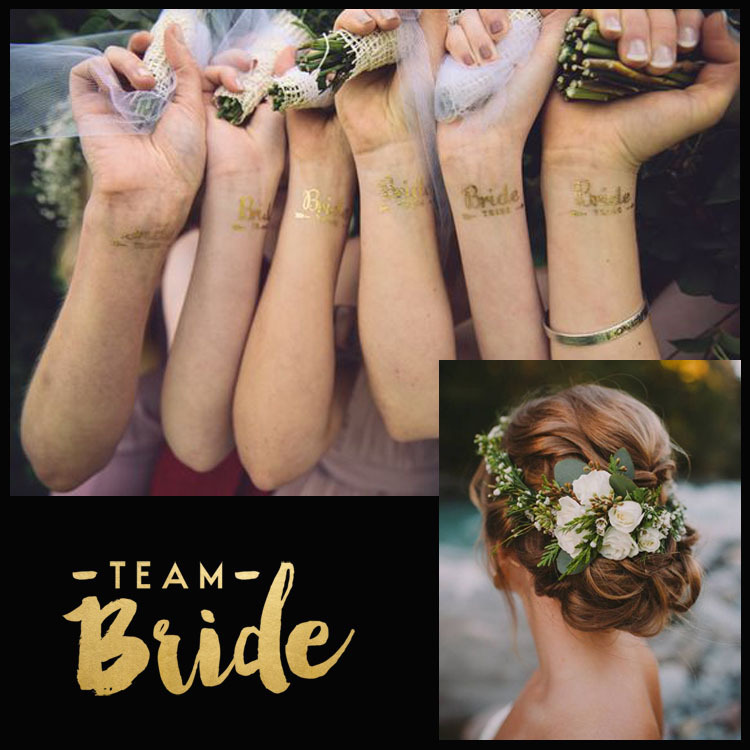 Thousands and Team Bride wedding golden tattoo stickers bridal tribal stickers bachelor party stickers