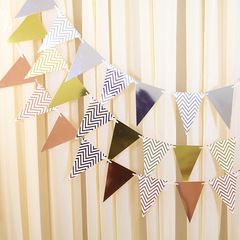 Gold Foil Triangle Banner String Paper Wedding Decoration Birthday Party Festival Party Banner Making