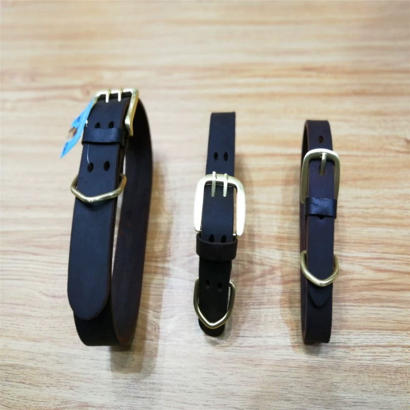 Bao Delong Factory Direct Pet поставляет чистую воловью кожу собаки ошейник из воловьей кожи Амазонка взрывы ошейник для собак