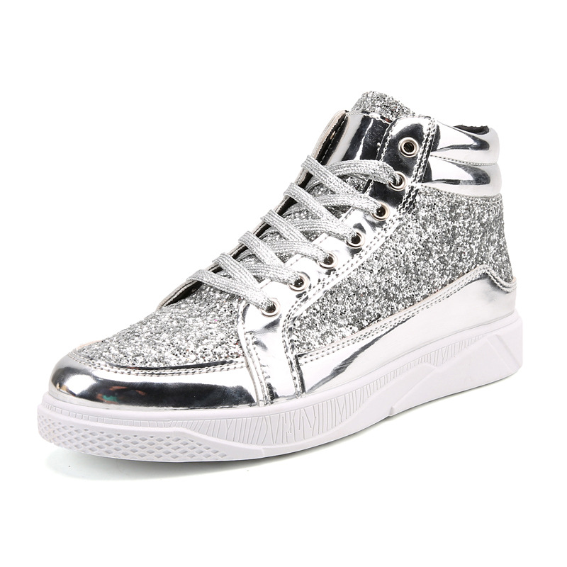 Hierscht Männerschuhe, High-Top Turnschuhe, koreanesch trendy Casual Schong fir Männer, glänzend trendy Nuetsclub Schong, Lackleder Social Guys 48_voghion.com