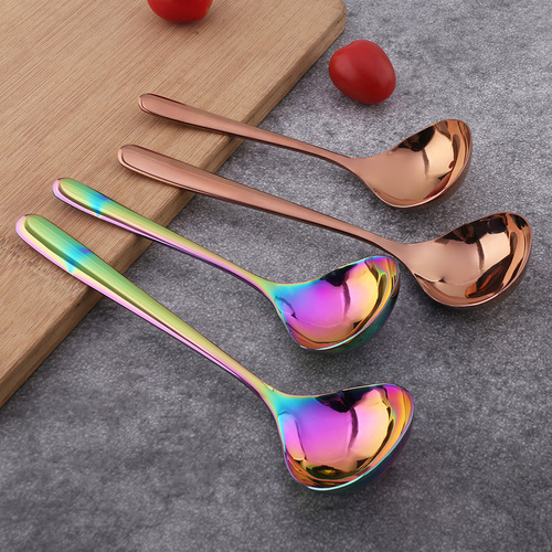Stainless steel rice bowl spoon with thick handle for home use, soup spoon, ladle, porridge spoon, multi-purpose public spoon, sauce spoon, soup shell spoon